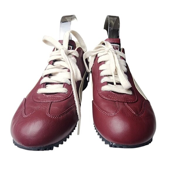 Puma Retro Tahara Lace Up Low Top Training Sneakers Burgundy Leather 5 - Picture 2 of 13